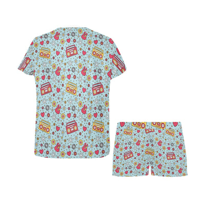 Hippie Print Design LKS307 Women's Short Pajama Set