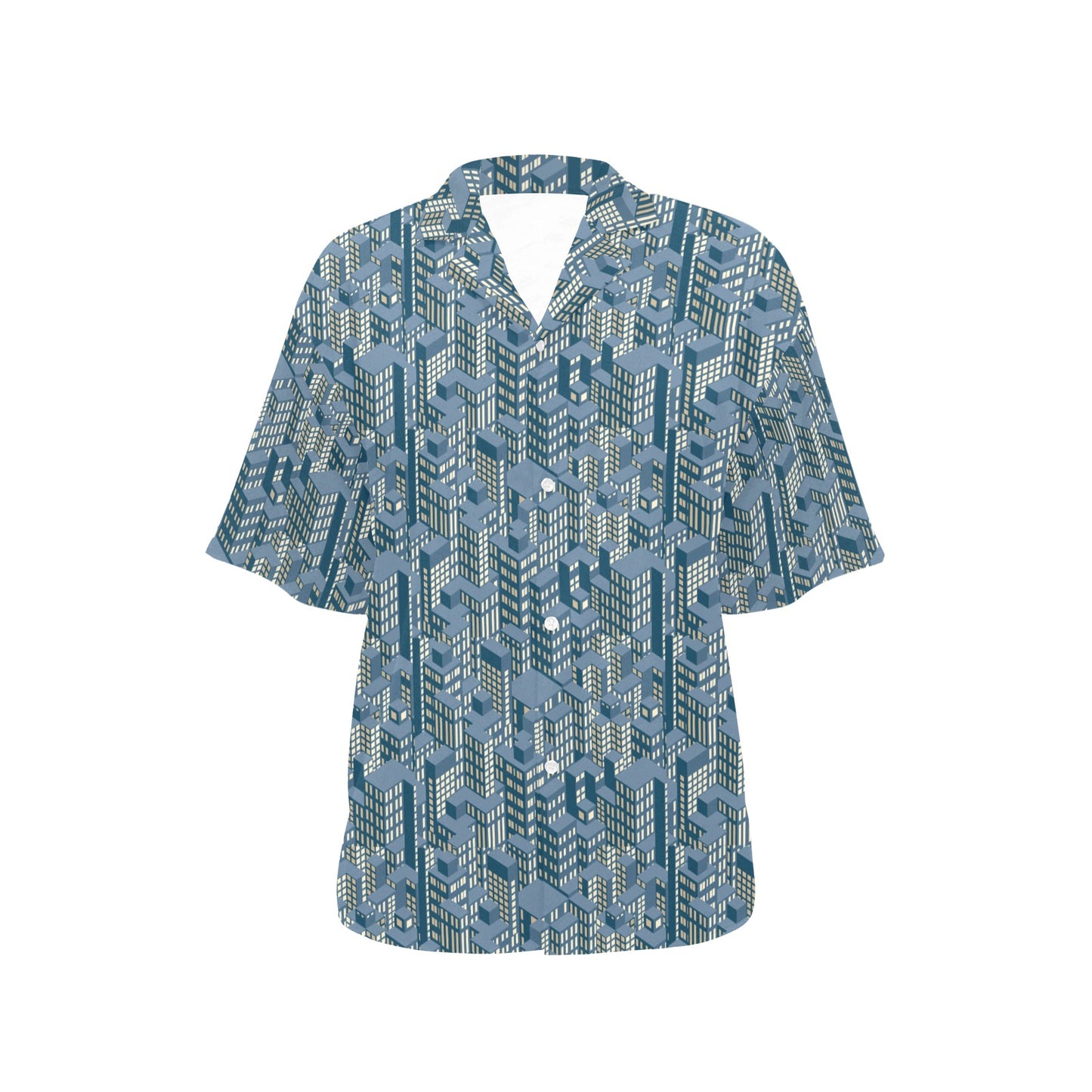 City  Pattern Print Design 01 Women's Hawaiian Shirt