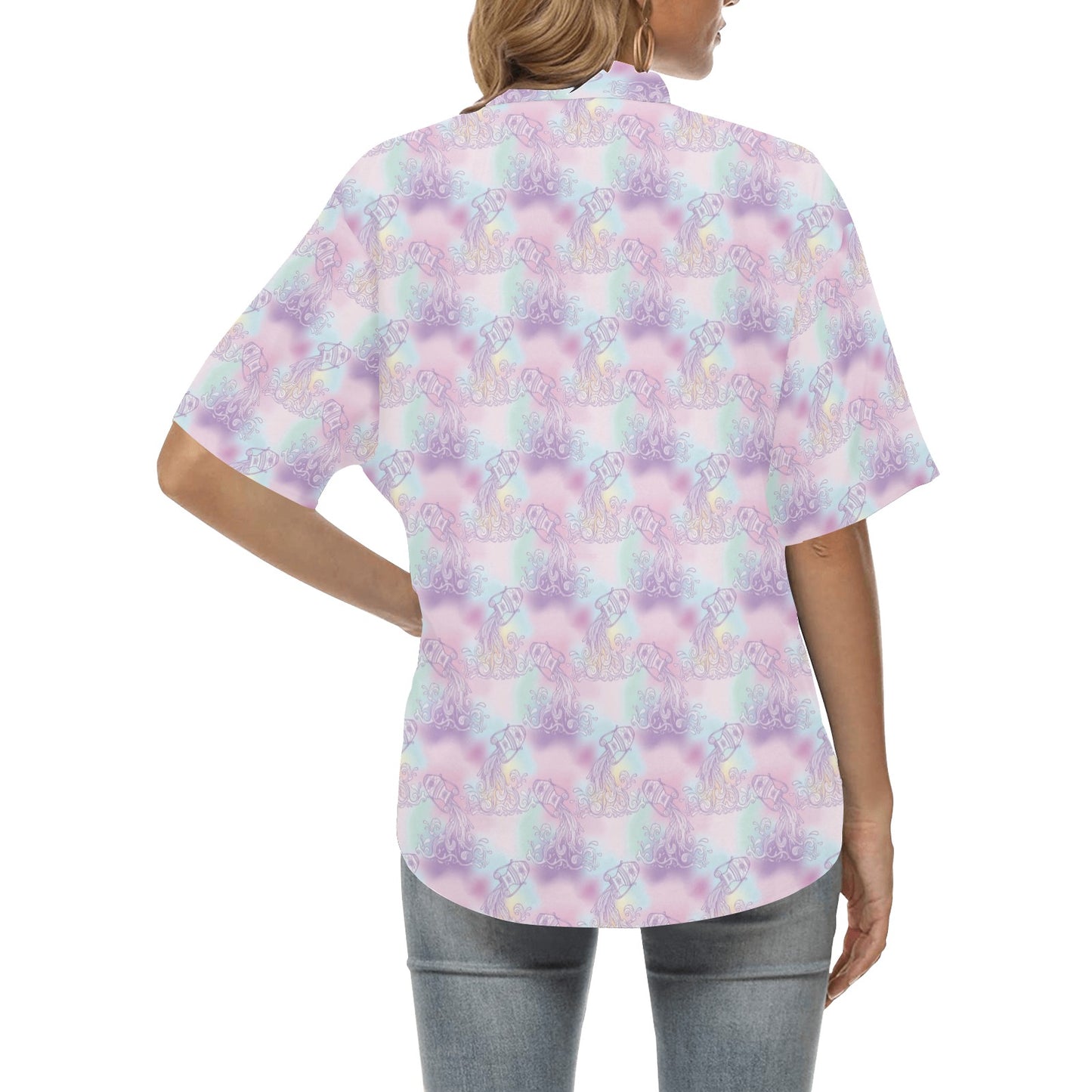 Aquarius Zodiac Pattern Print Design 01 Women's Hawaiian Shirt