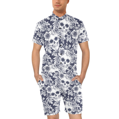 Skull Floral Beautiful Men's Romper