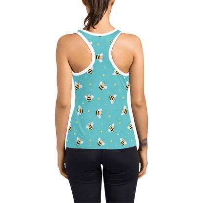 Bee With Dot Print Design LKS309 Women's Racerback Tank Top