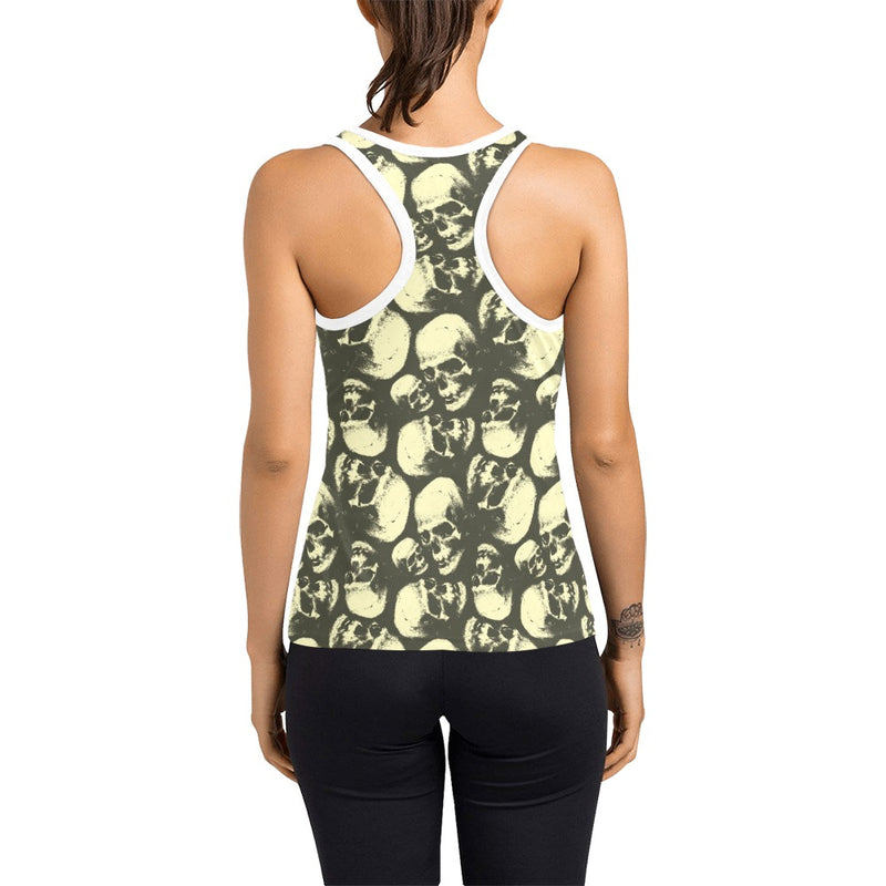 Skull Print Design LKS302 Women's Racerback Tank Top