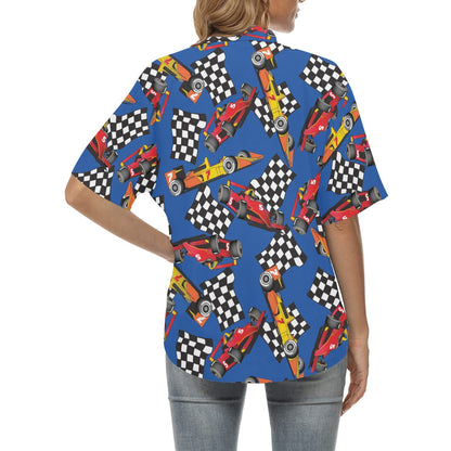 Racing Pattern Print Design A01 Women's Hawaiian Shirt