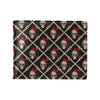 Skull Roses Bone Design Themed Print Men's ID Card Wallet