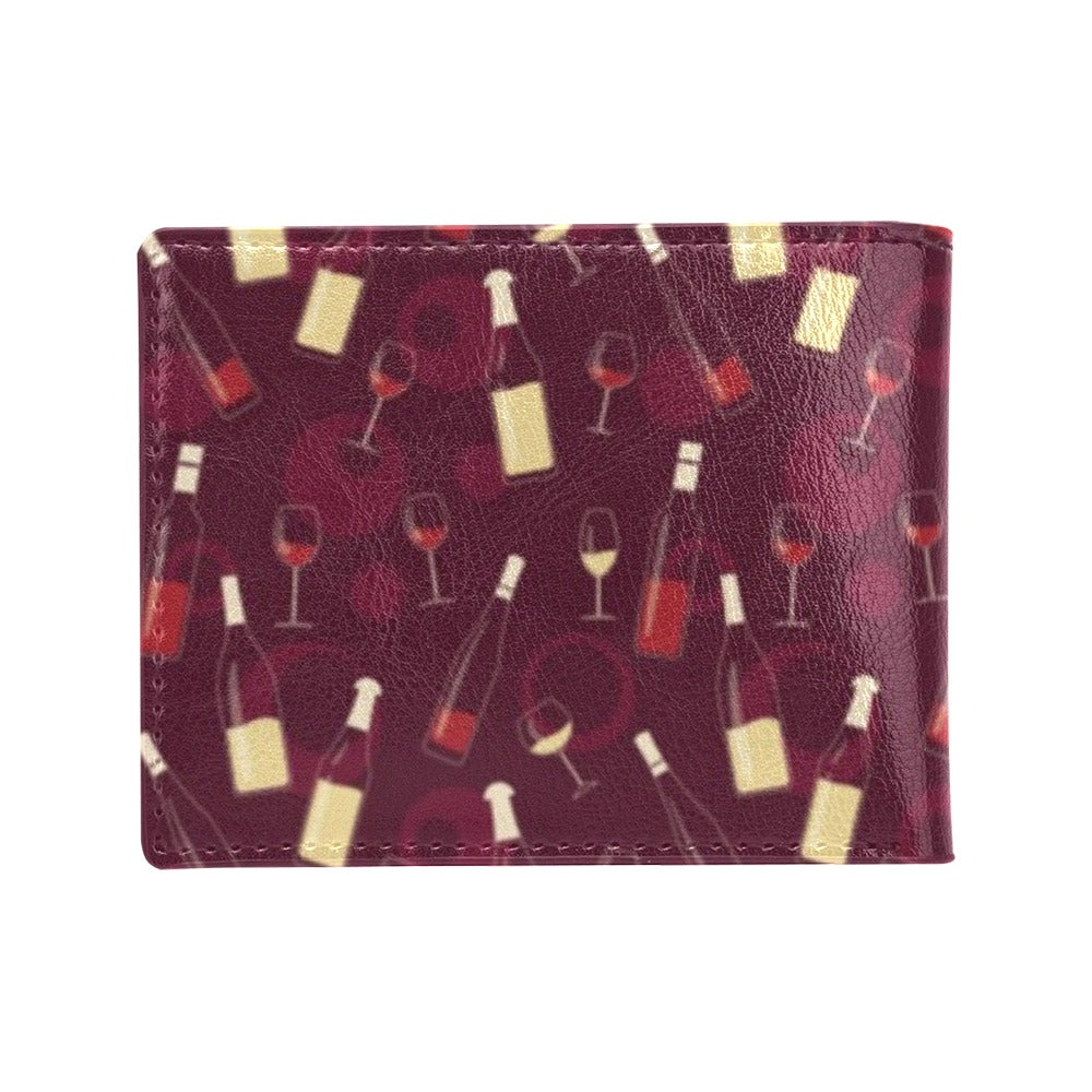 Wine Themed Pattern Print Men's ID Card Wallet