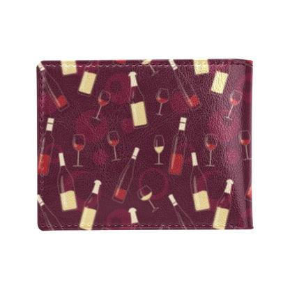 Wine Themed Pattern Print Men's ID Card Wallet