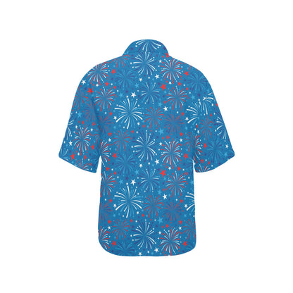 Firework Celebration Print Design LKS304 Women's Hawaiian Shirt