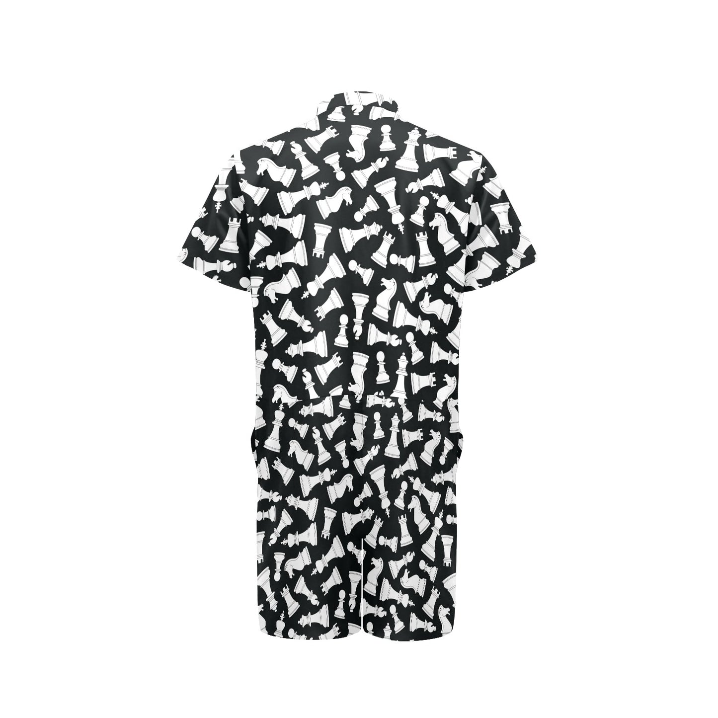 Chess Pattern Print Design 01 Men's Romper