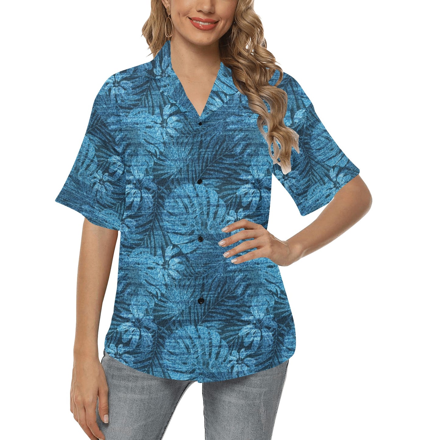 Jean Tropical Pattern Print Design 04 Women's Hawaiian Shirt