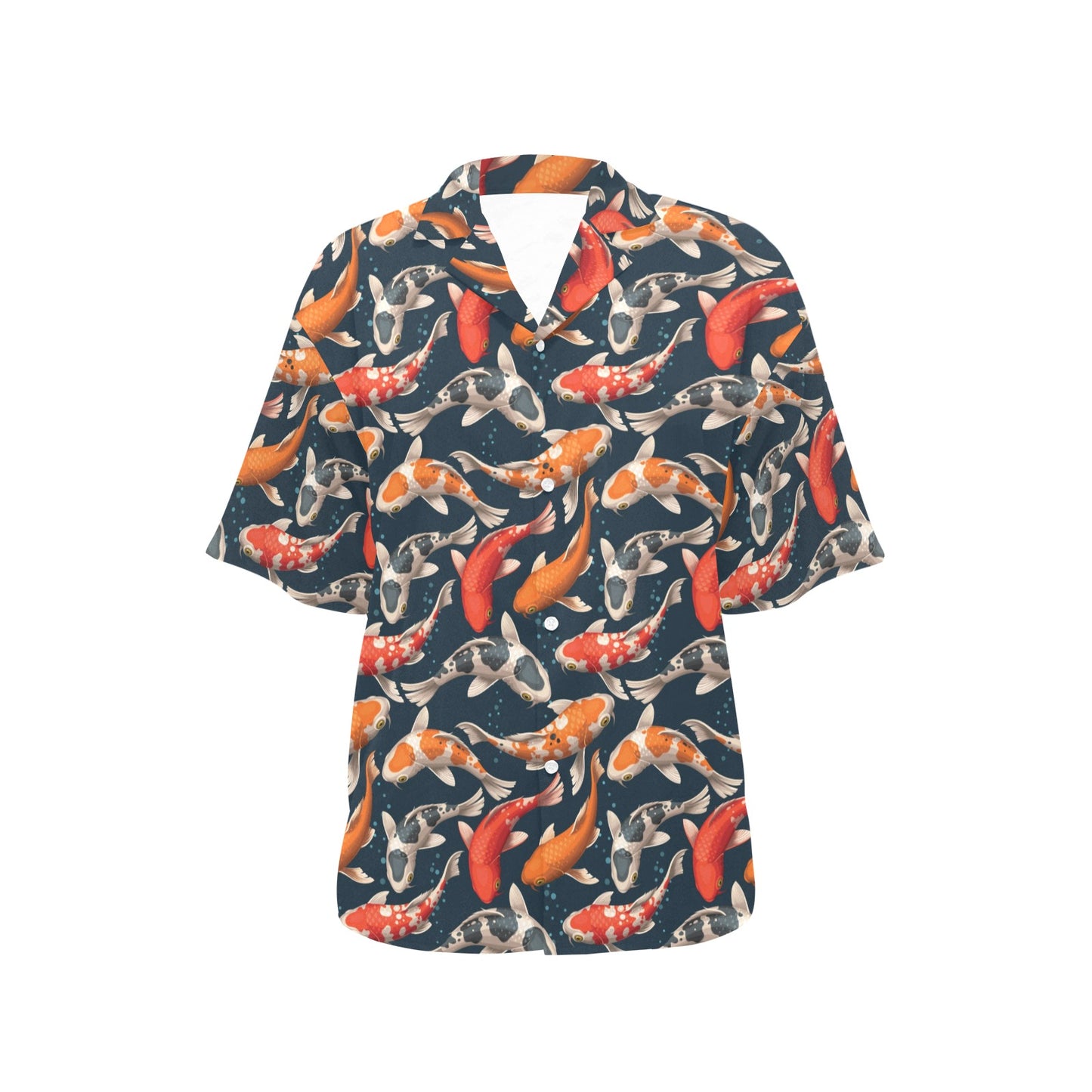 Koi Carp Cute Design Themed Print Women's Hawaiian Shirt