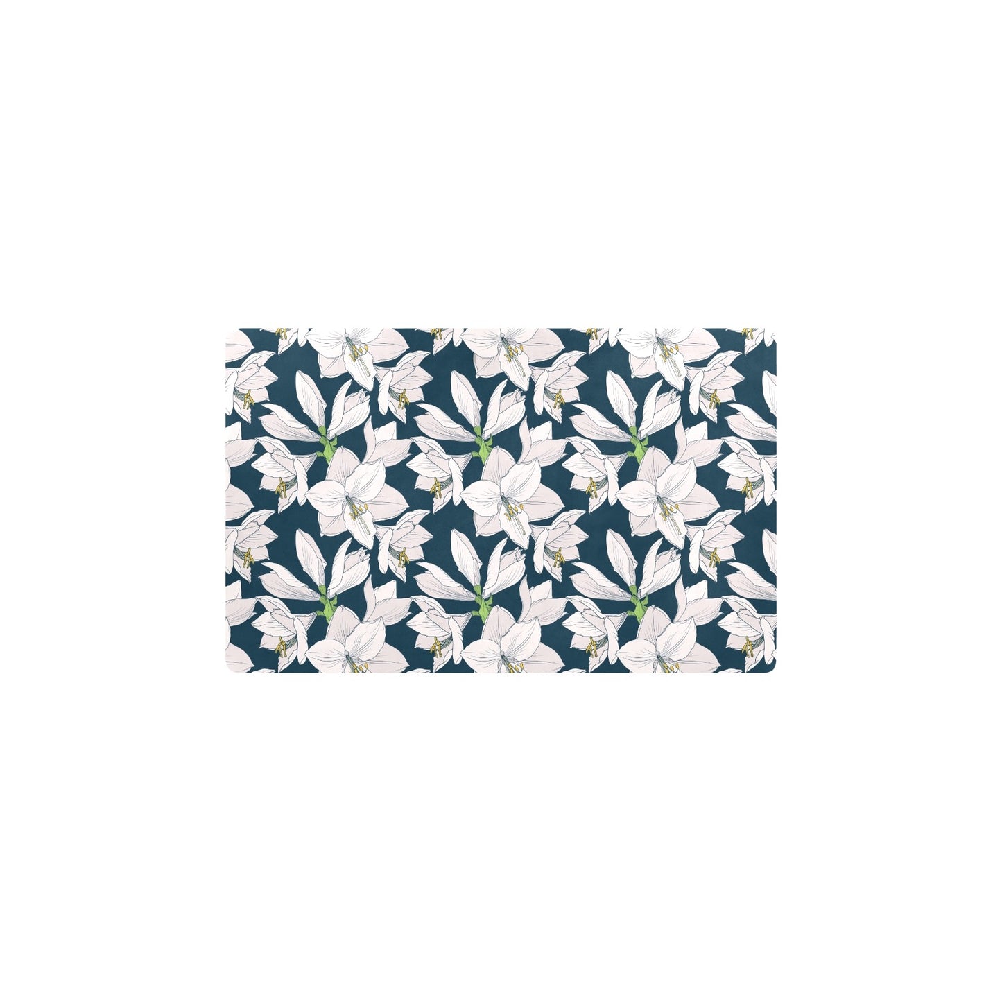 Amaryllis Pattern Print Design AL02 Kitchen Mat