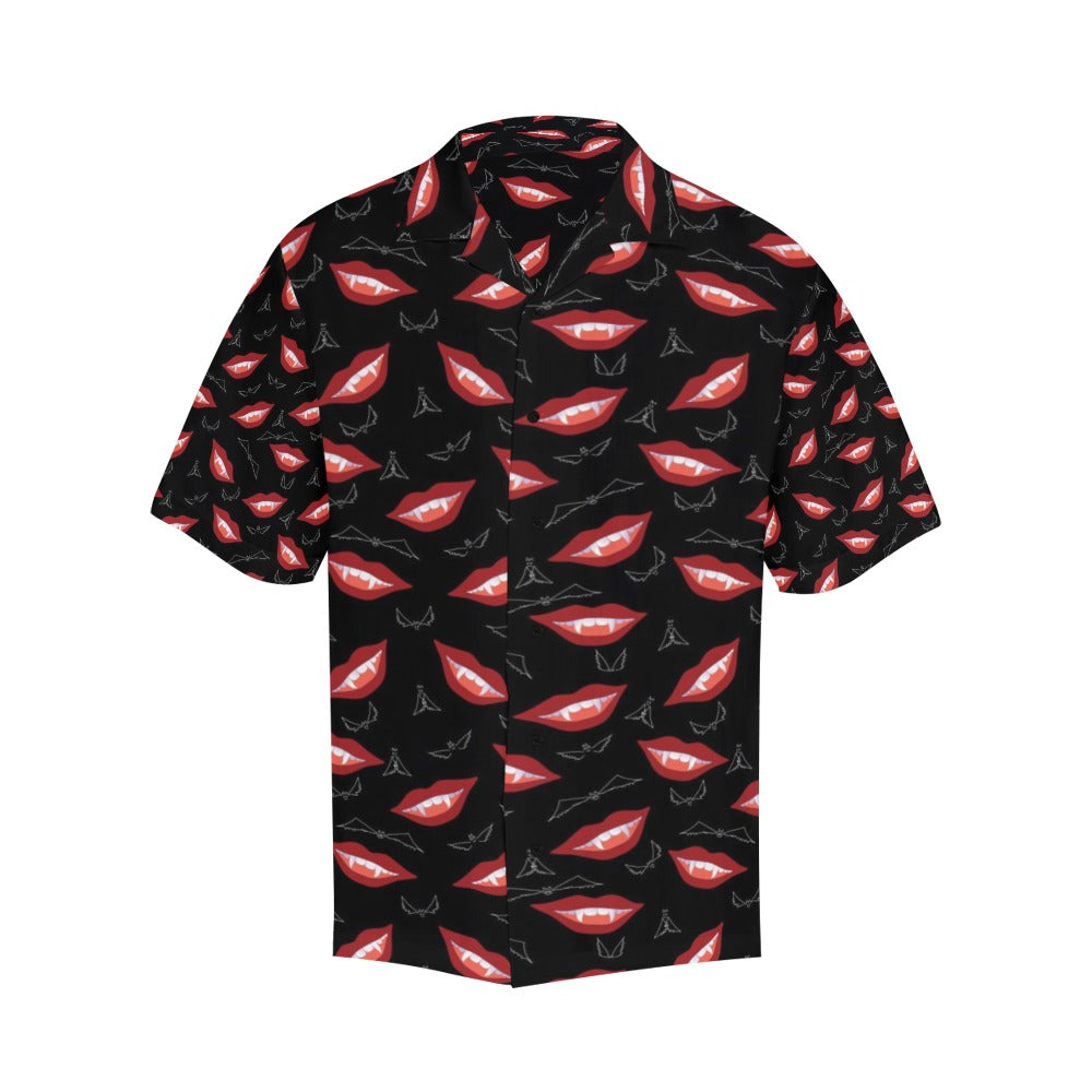 Vampire Lips Print Design LKS301 Men's Hawaiian Shirt