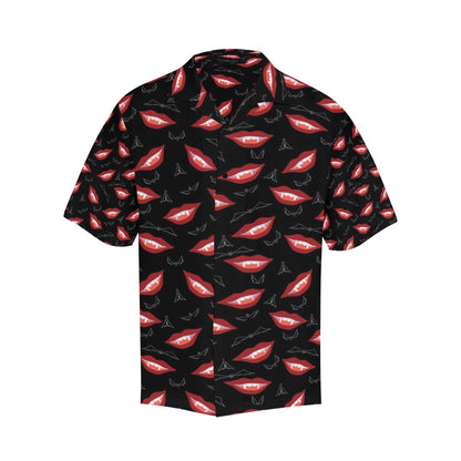 Vampire Lips Print Design LKS301 Men's Hawaiian Shirt