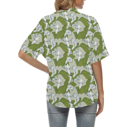 Lily Pattern Print Design LY08 Women's Hawaiian Shirt