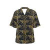 Tiger Gold Print Design LKS307 Women's Hawaiian Shirt