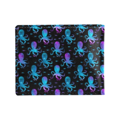 Octopus Blue Design Print Themed Men's ID Card Wallet