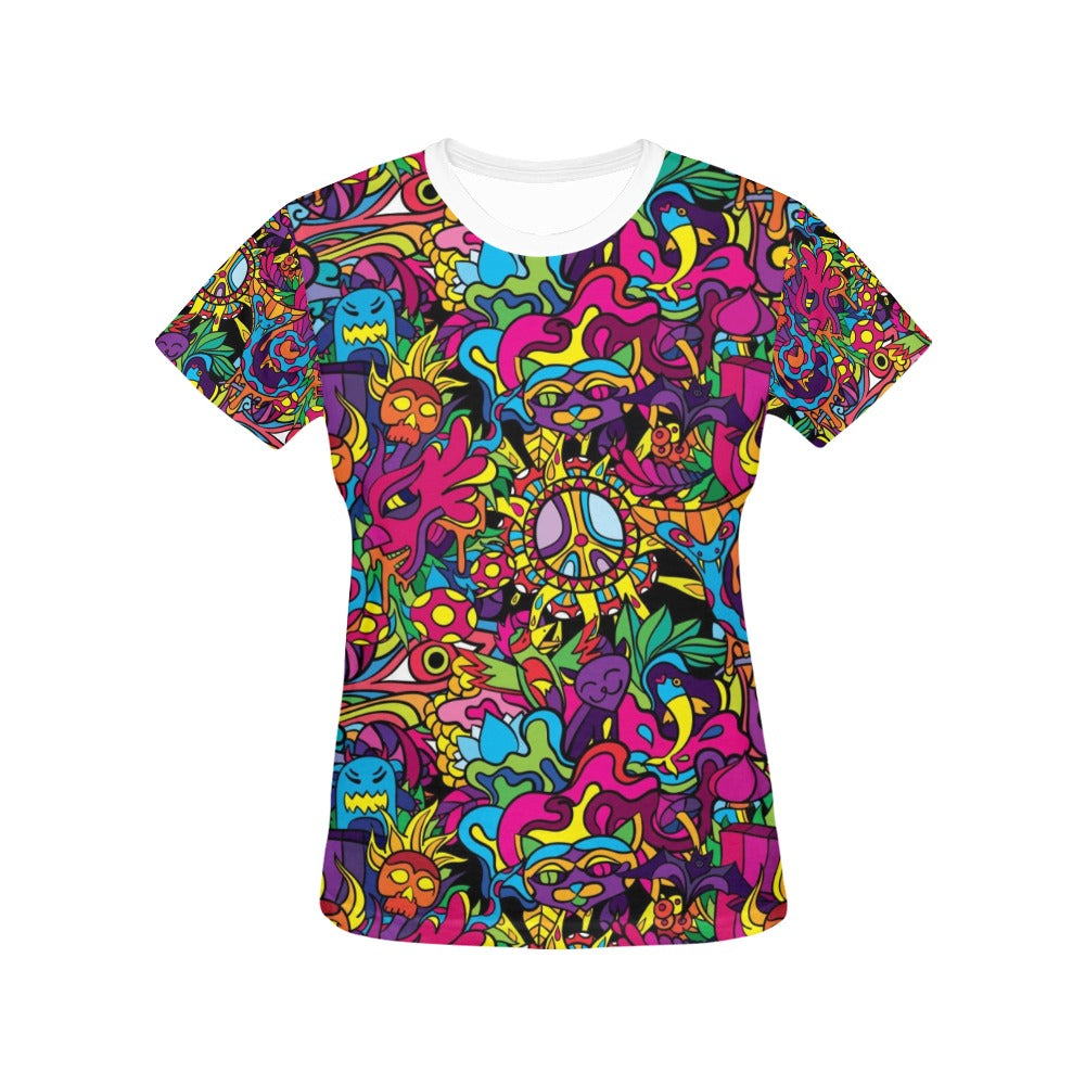 Trippy Print Design LKS304 Women's  T-shirt