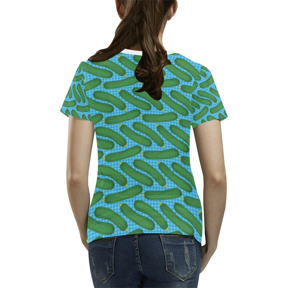 Zucchini Print Design LKS301 Women's  T-shirt