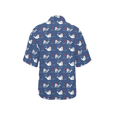 Sea Lion Print Design LKS403 Women's Hawaiian Shirt