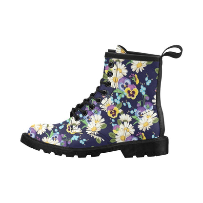 Pansy Pattern Print Design PS03 Women's Boots