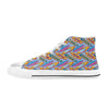 Surfboard Pattern Print Design LKS303 High Top Women's White Shoes