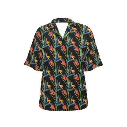 Heliconia Pattern Print Design HL04 Women's Hawaiian Shirt