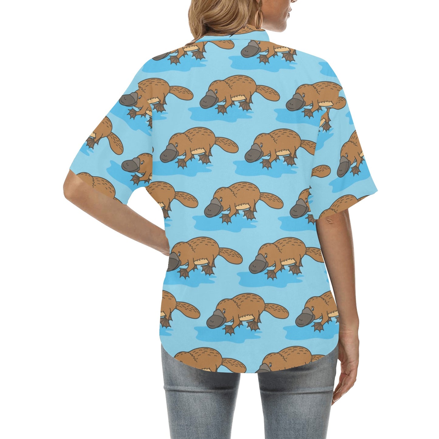 Platypus Pattern Print Design A02 Women's Hawaiian Shirt