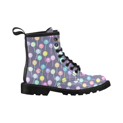 Lollipop Pattern Print Design LL03 Women's Boots