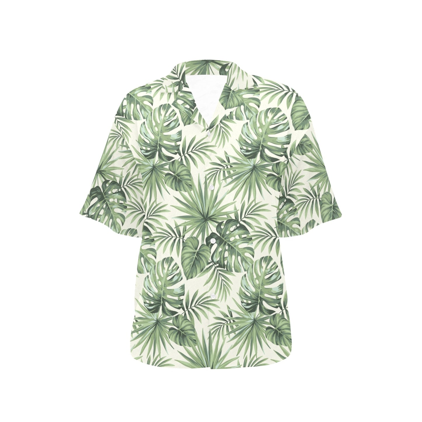 Palm Leaf Pattern Print Design A02 Women's Hawaiian Shirt
