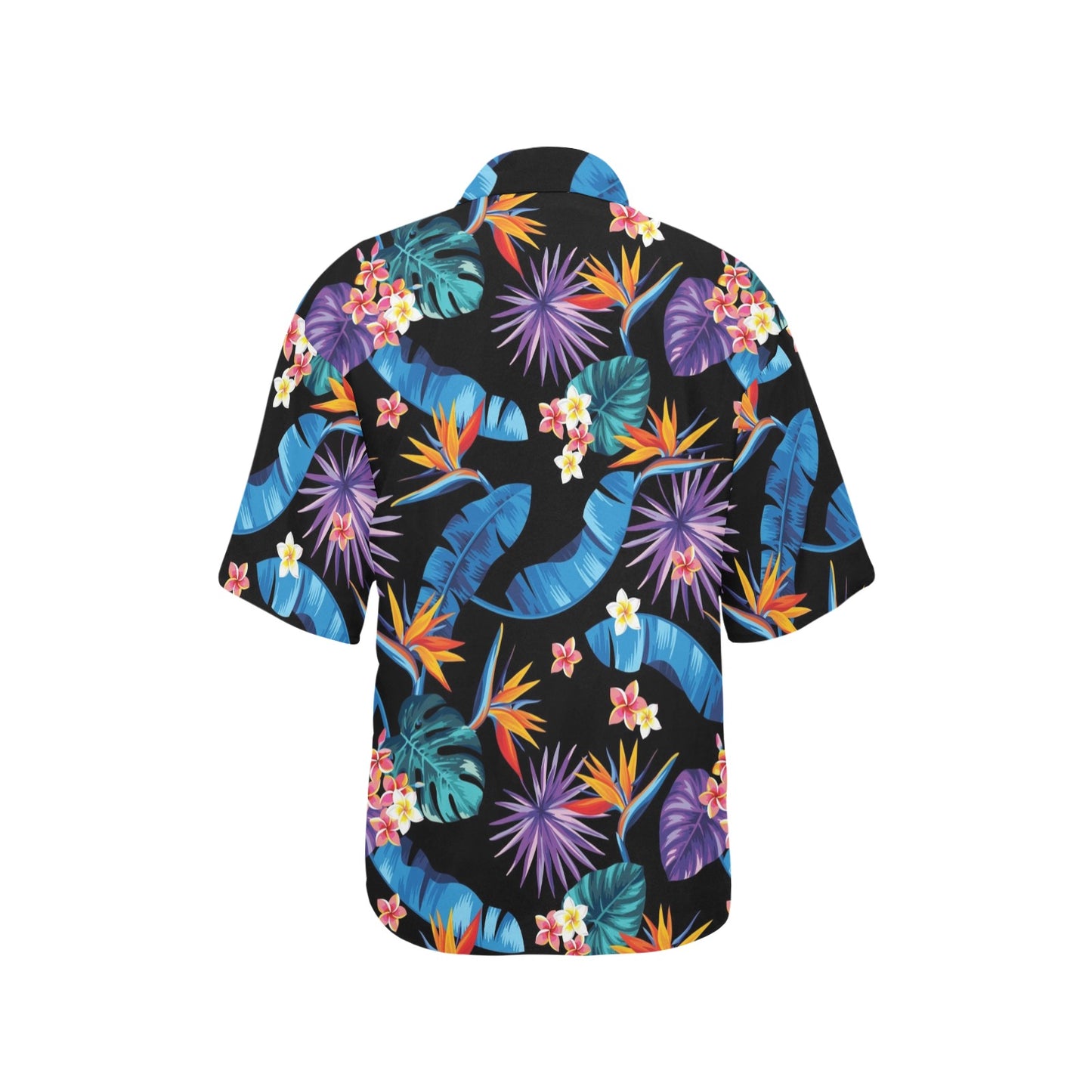 Tropical Flower Pattern Print Design TF018 Women's Hawaiian Shirt