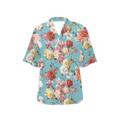 Summer Floral Pattern Print Design SF05 Women's Hawaiian Shirt