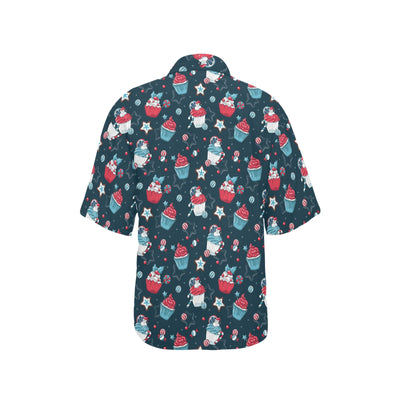 Cupcake Pattern Print Design 03 Women's Hawaiian Shirt