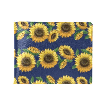 Sunflower Print Design LKS307 Men's ID Card Wallet