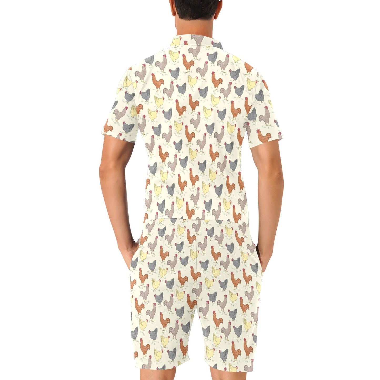 Chicken Pattern Print Design 05 Men's Romper