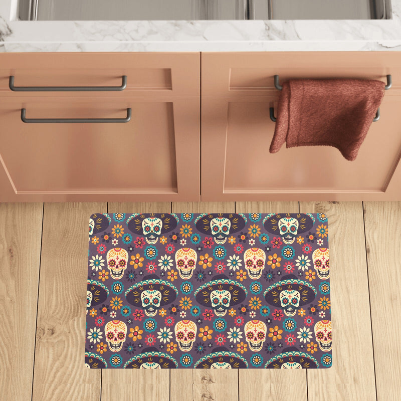 sugar skull Maxican Pattern Kitchen Mat