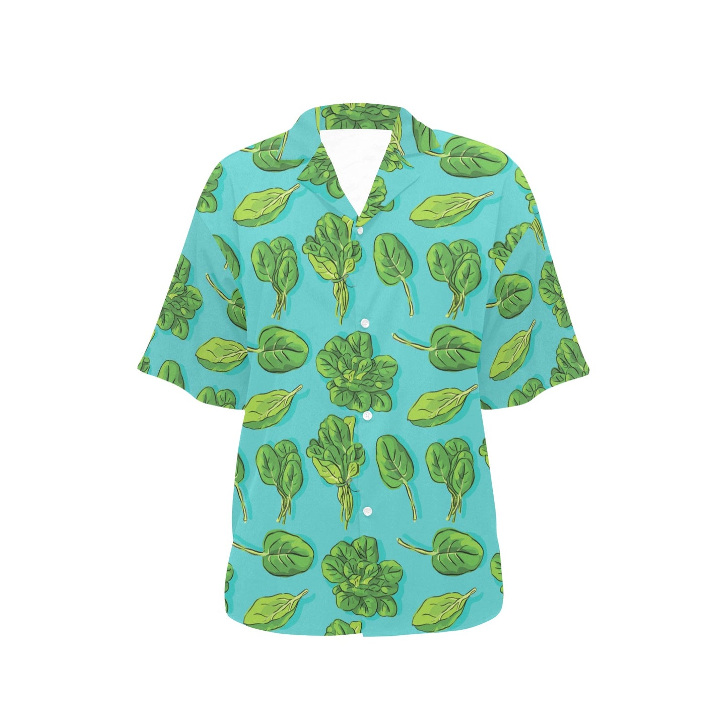 Spinach Print Design LKS301 Women's Hawaiian Shirt