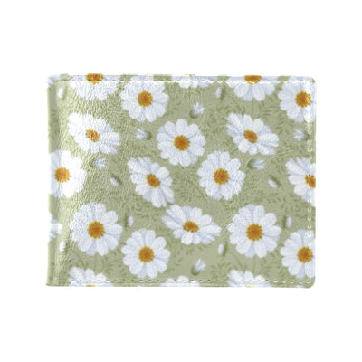 Daisy Yellow Print Pattern Men's ID Card Wallet