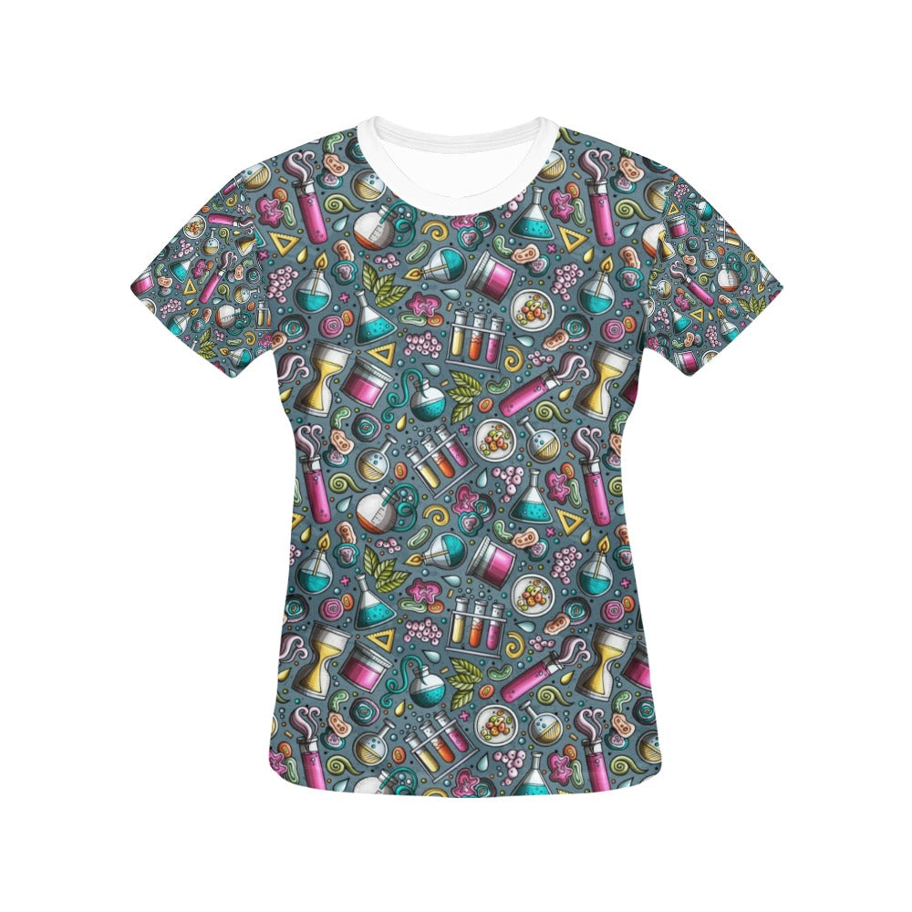 Science Print Design LKS304 Women's  T-shirt