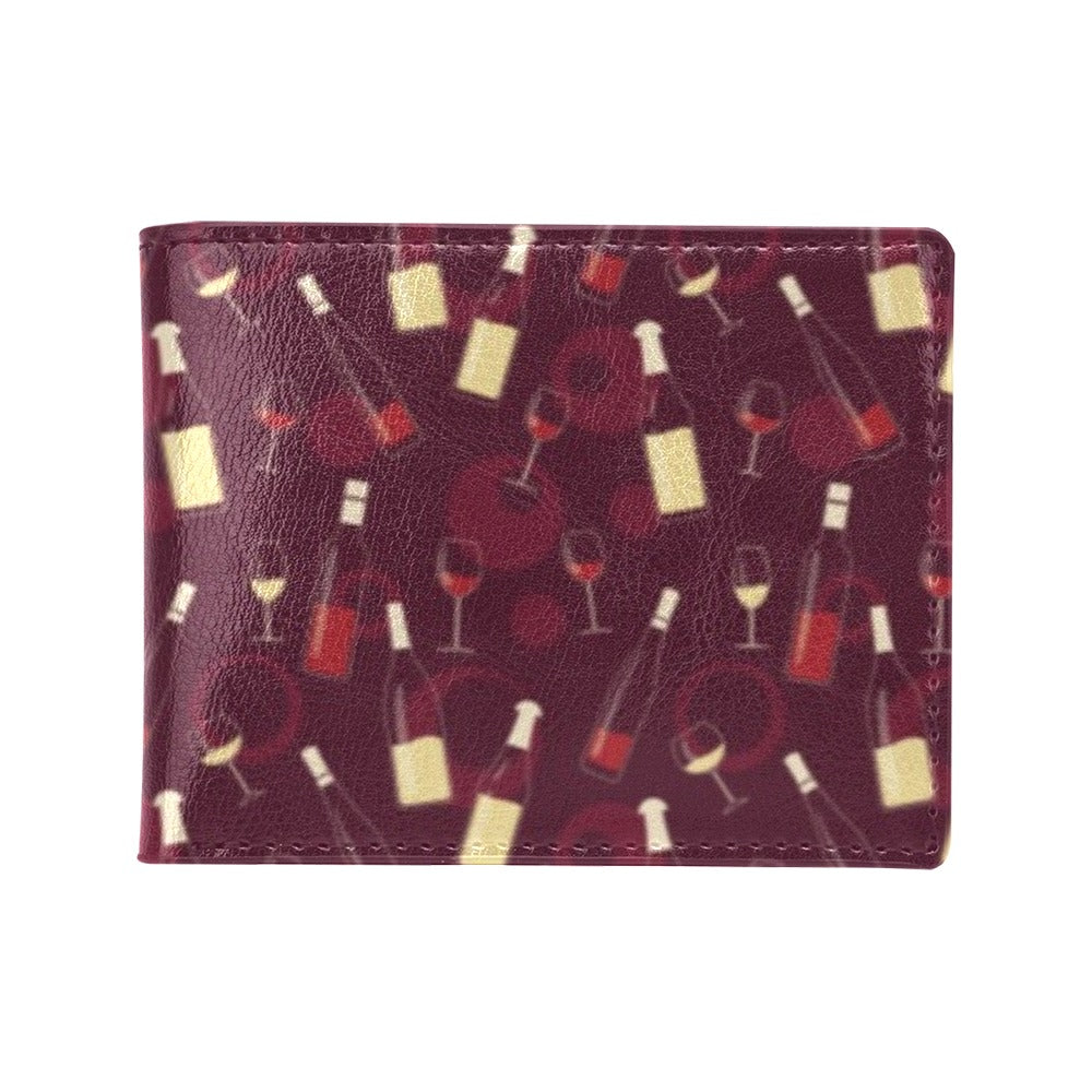 Wine Themed Print Design LKS302 Men's ID Card Wallet