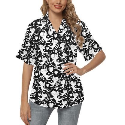 Cupid Pattern Print Design 04 Women's Hawaiian Shirt