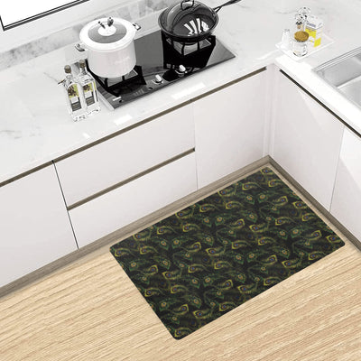 Peacock Feather Pattern Design Print Kitchen Mat