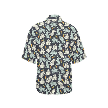 Bunny Pattern Print Design 04 Women's Hawaiian Shirt