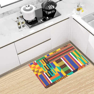 Kente Pattern Print Design 03 Kitchen Mat