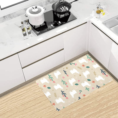 Llama Cactus Pattern Print Design 09 Kitchen Mat