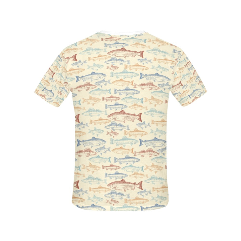 Salmon Fish Print Design LKS302 Women's  T-shirt