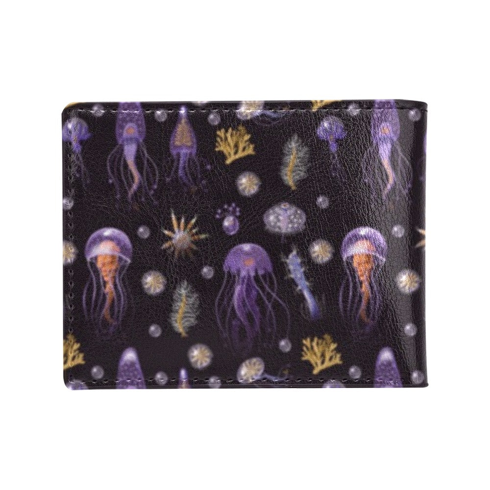 Seaweed With Jelly Fish Print Design LKS305 Men's ID Card Wallet