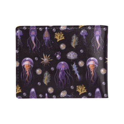 Seaweed With Jelly Fish Print Design LKS305 Men's ID Card Wallet