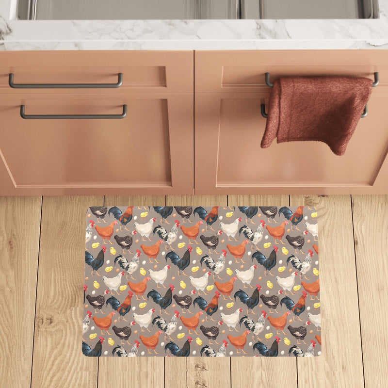 Chicken Evolution Pattern Kitchen Mat