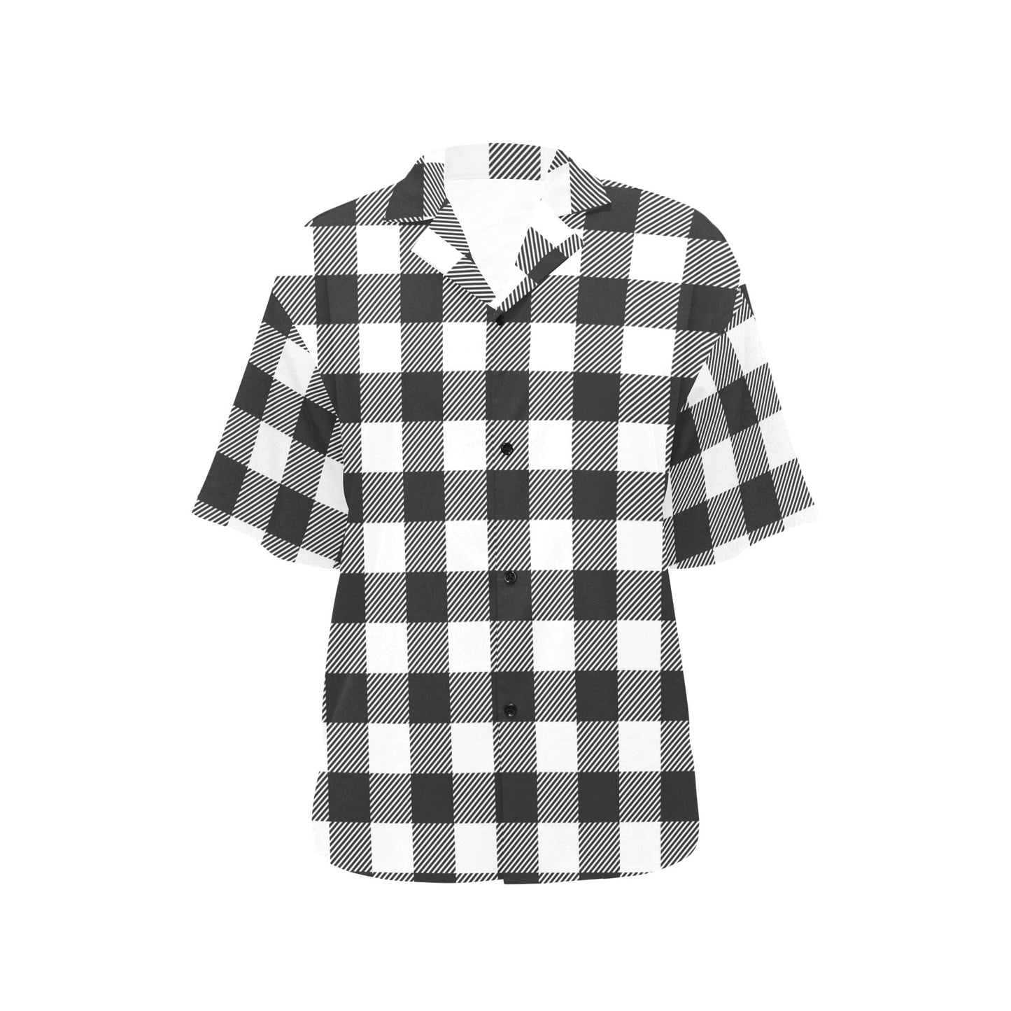 Buffalo check Black white Pattern Print Design 04 Women's Hawaiian Shirt