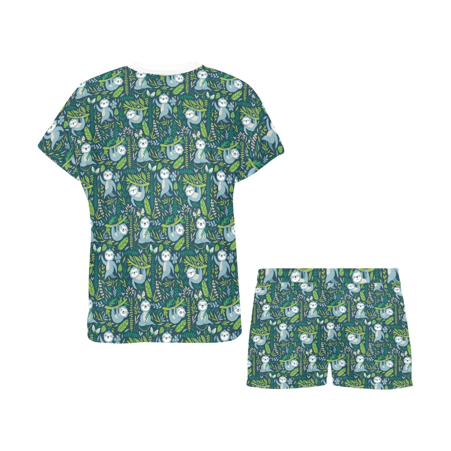 Sloth Print Design LKS304 Women's Short Pajama Set